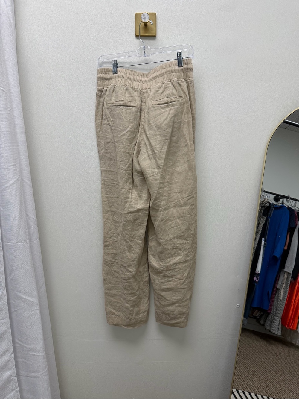 QUINCE linen drawstring wide leg pants - Picture 4 of 4